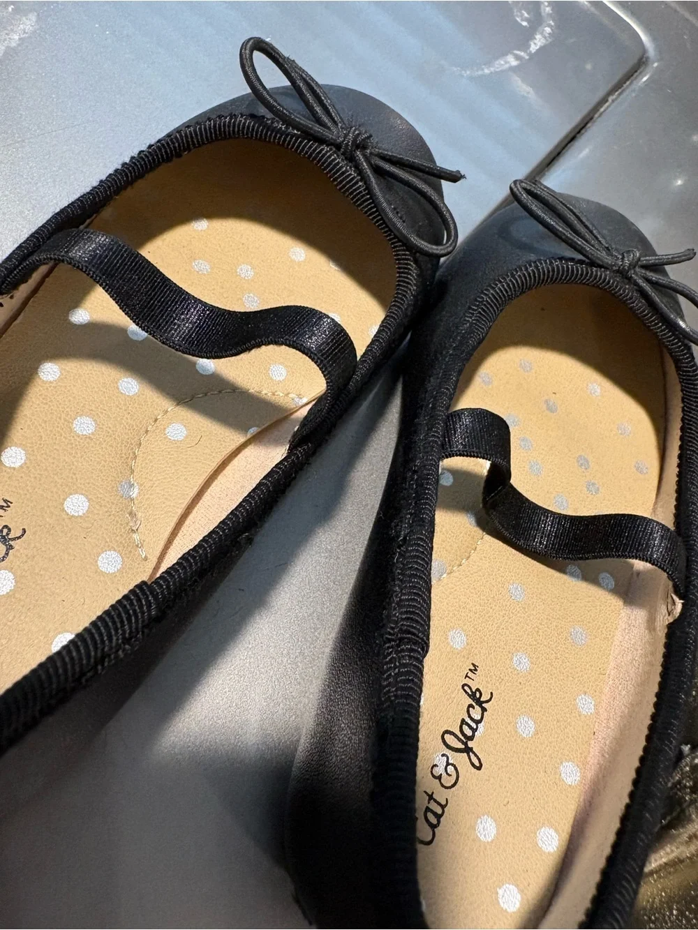 Cat & Jack Kids' Black and Gold Ballet Flats Set